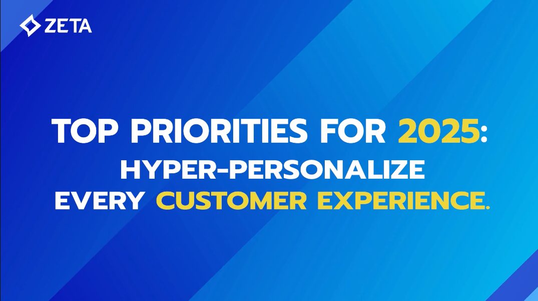 Blue graphic that says: Top Priorities for 2025: Hyper-Personalize Every Customer Experience