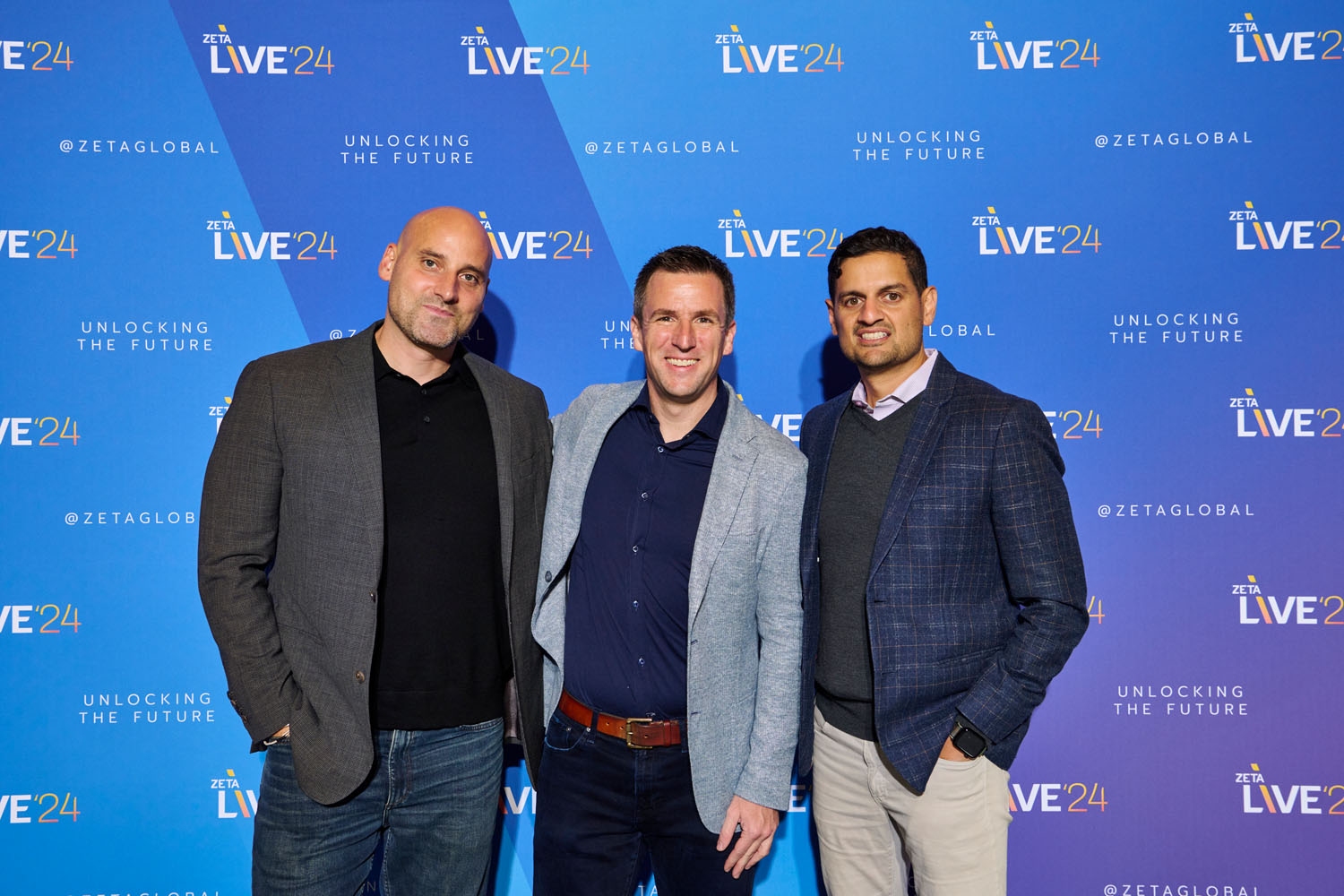 Chris Monberg, Mark Abraham, and Neej Gore discussing AI-powered personalization and customer strategy at Zeta Live 2024.