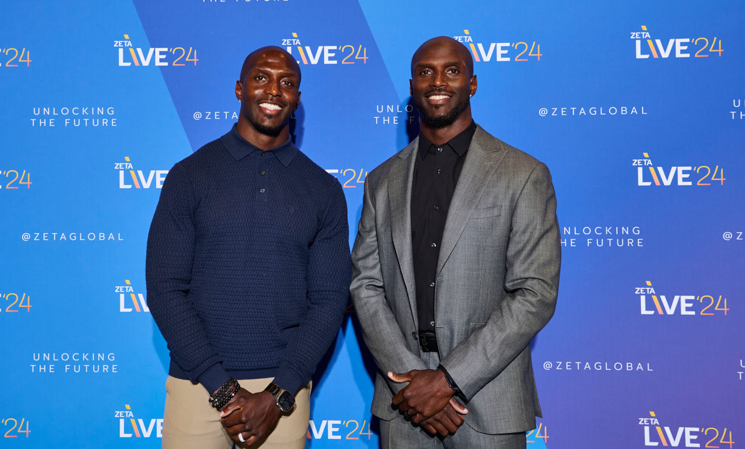 Jason and Devin McCourty speaking at Zeta Live 2024 on leadership and community engagement