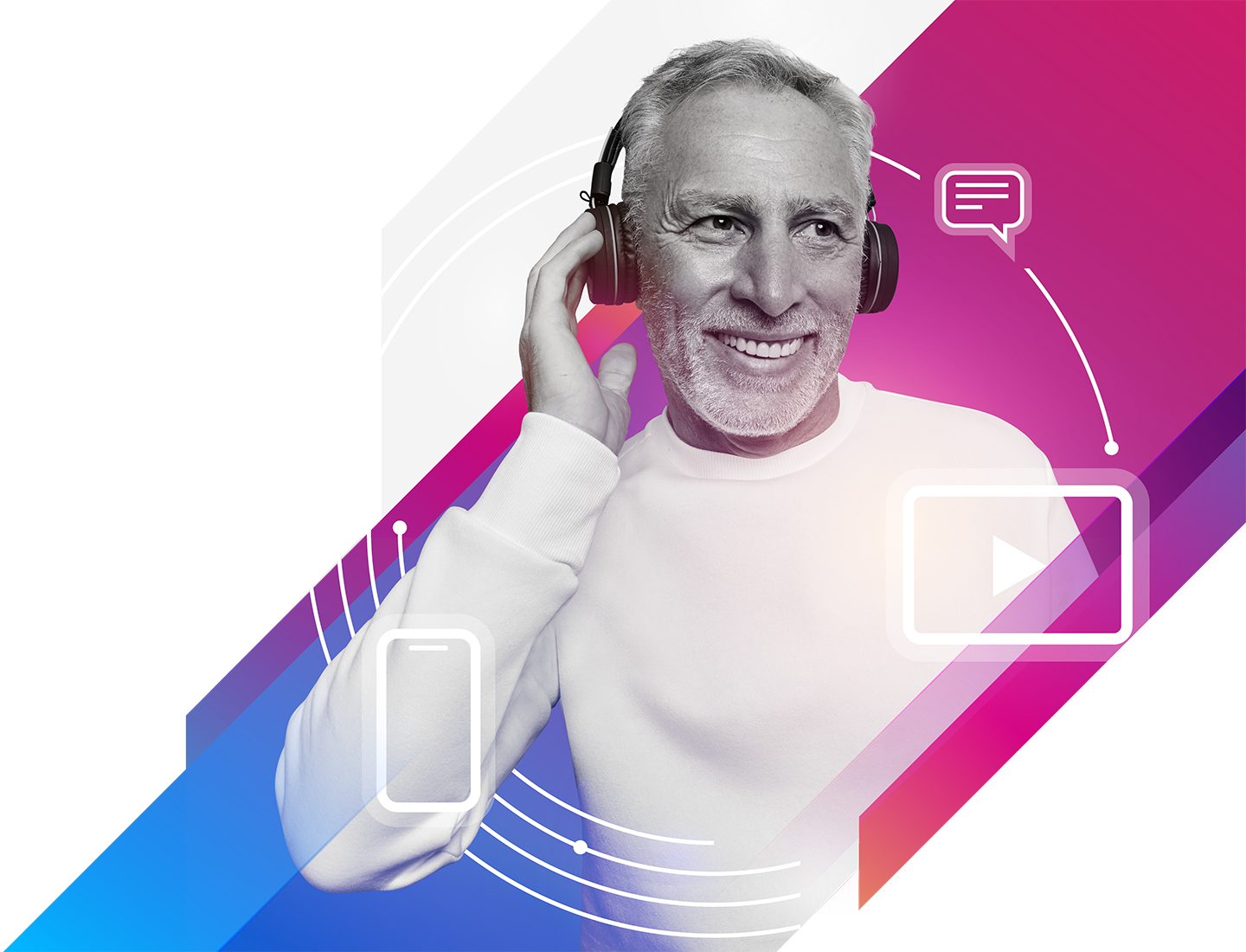 Man listening to headphones